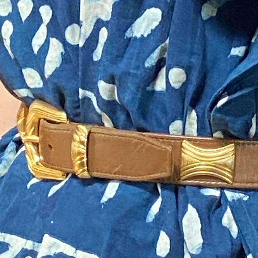 Carlisle Vintage Leather and Gold Belt